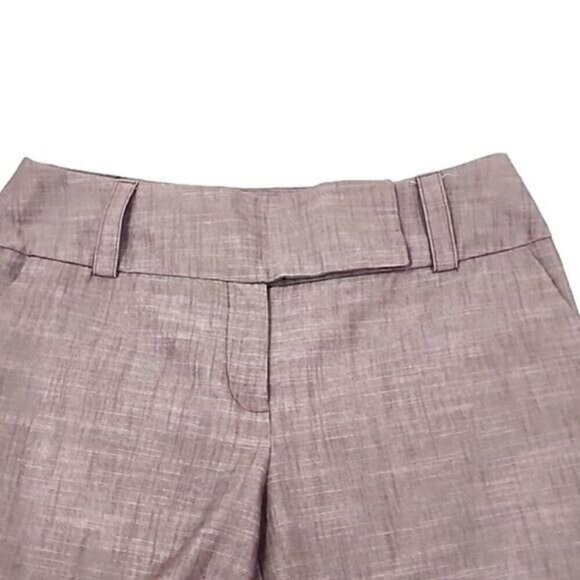 AB Studio Pants cropped Medium Brown Mid-rise Straight Leg Women's 2 - Picture 3 of 4